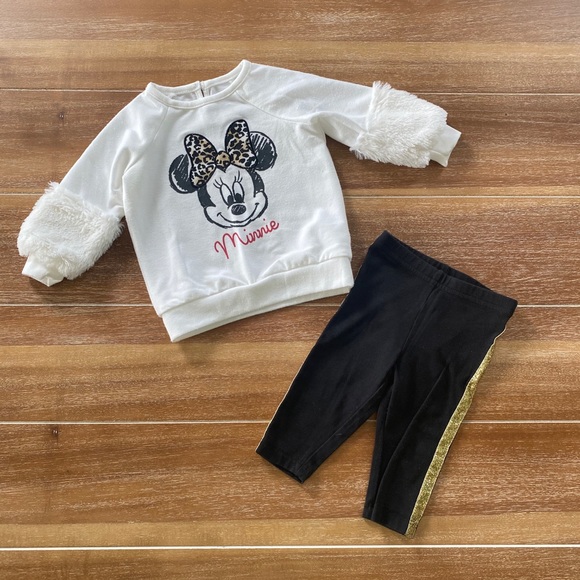 Disney Other - Disney Baby Minnie Mouse sweatshirt & leggings set